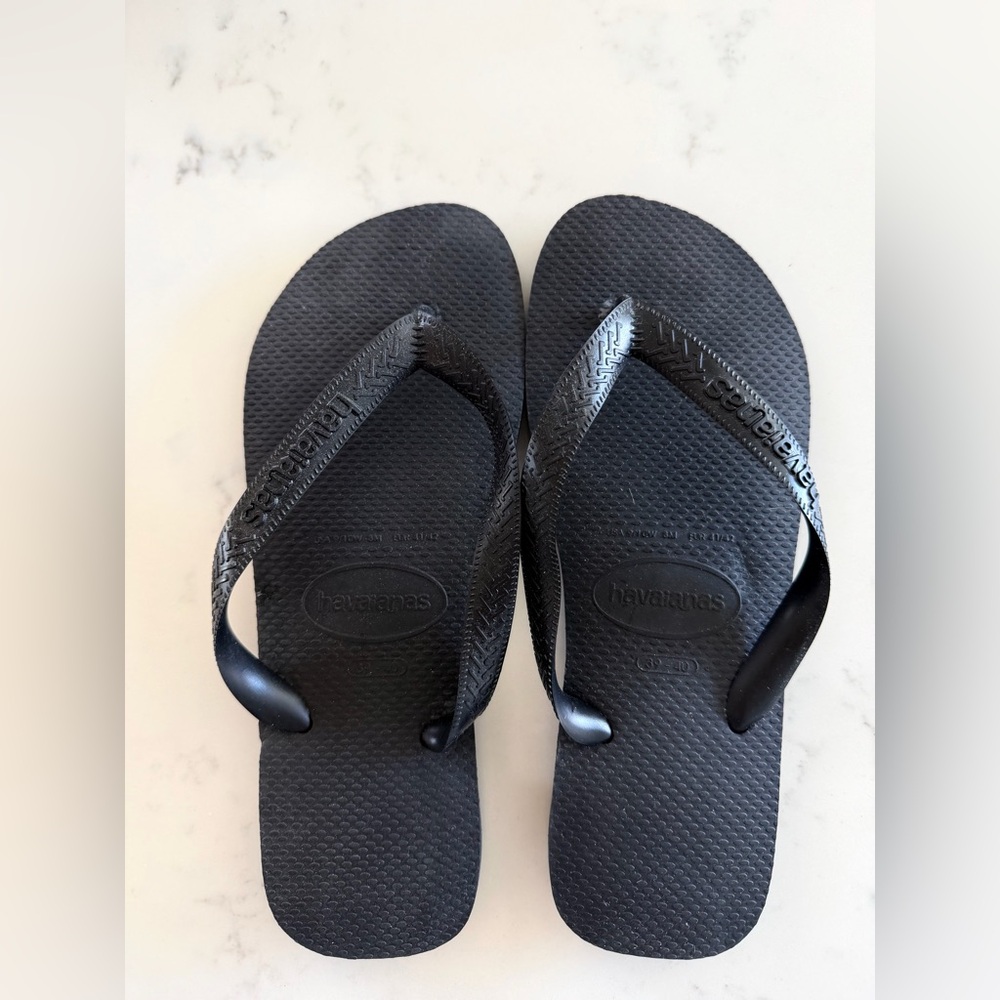 Havaianas Black Slim Rubber Flip Flops